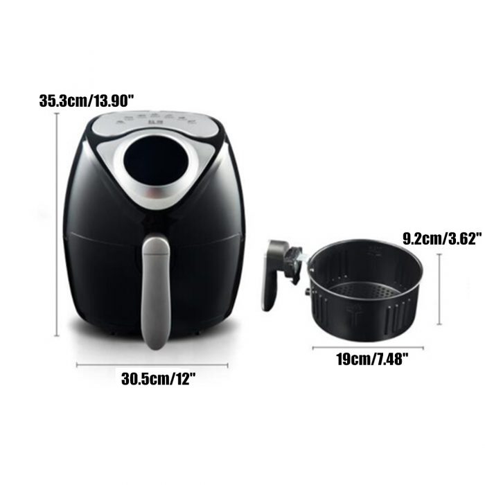 1700W Electric Air Fryer Digital Timer Temp Control 6.1 Quart Oil-free Touch Screen Fried Food for Home Fast Food