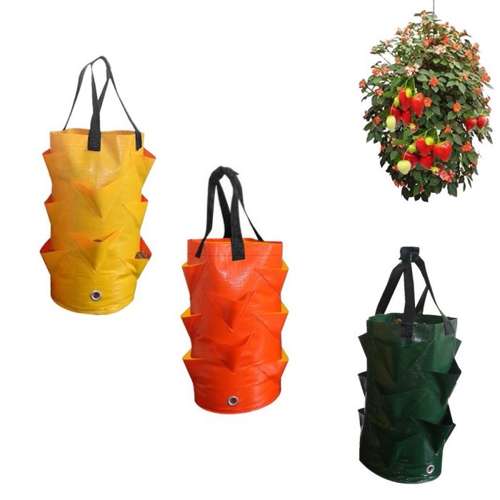 Strawberry Planting Bag Creative Multi-mouth Container Bag Grow Planter Pouch Root Plant Growing Pot Bag Side Home Garden Tool