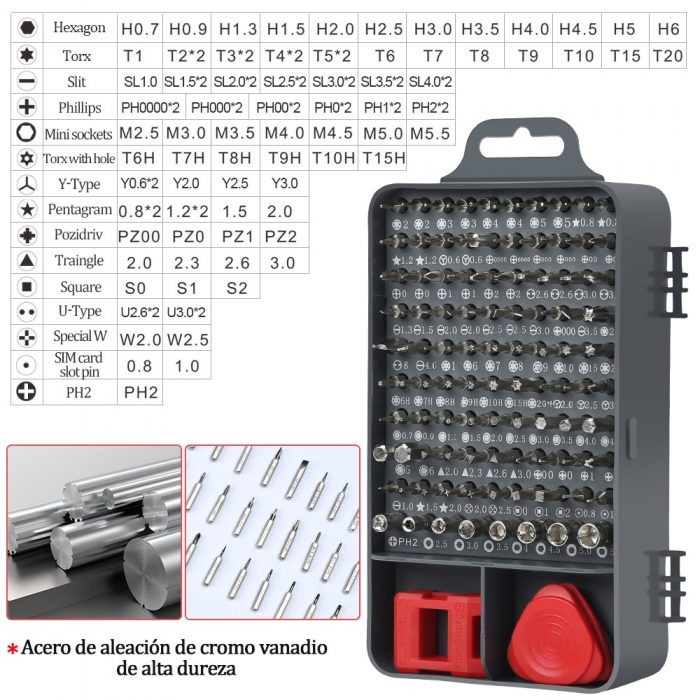 ZK40 Phone Repair Tools Kit Screwdriver Set Precision 115 In 1 Magnetic Torx Hex Bit Screw Driver Bits Insulated Multitools