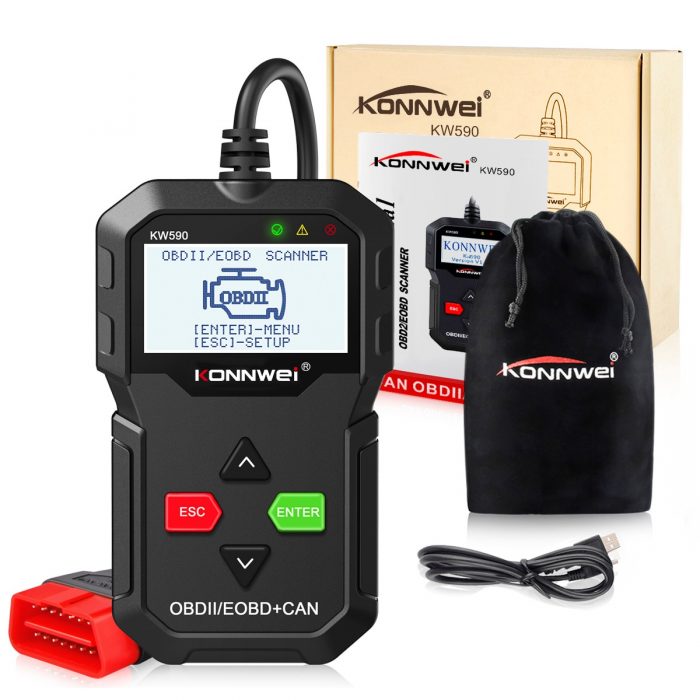 KONNWEI KW590 OBD2 EOBD CAN Code Reader Diagnostic Scanner Auto Scanner Car Diagnostic Tool Car Scanner for Auto Obd 2 Tools