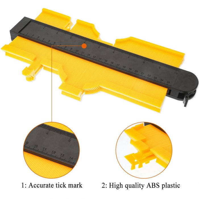 Lock Wider Contour Gauge Profile Tool Alloy Edge Shaping Wood Measure Ruler Laminate Tiles Duplicator General Tools