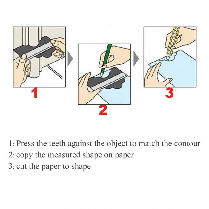 Multi-functional Contour Gauge Tools for Tiles Shaping Wood Measuring Tools Laminate Tiles Tool 12/14/25/50cm