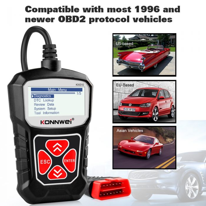 KONNWEI KW310 OBD2 Scanner for Auto OBD 2 Car Scanner Diagnostic Tool Automotive Scanner Car Tools Russian Language PK Elm327