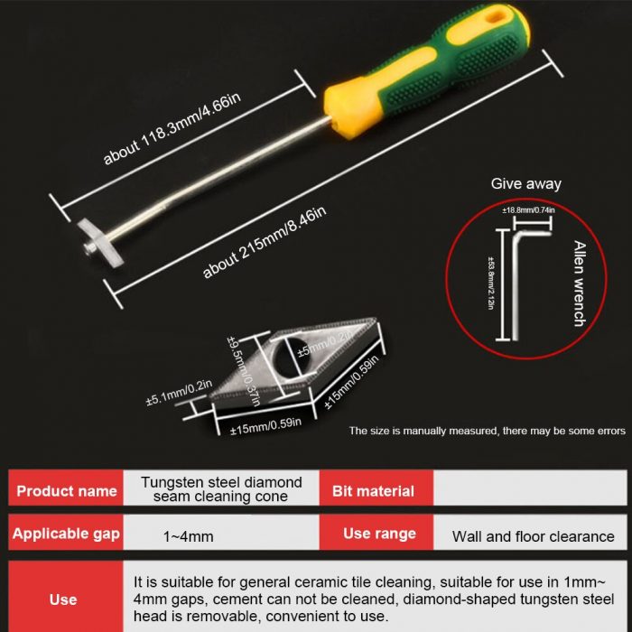 Professional Ceramic tile grout remover Tungsten Steel Tile Gap cleaner Drill Bit for Floor Wall seam Cement Cleaning hand Tools