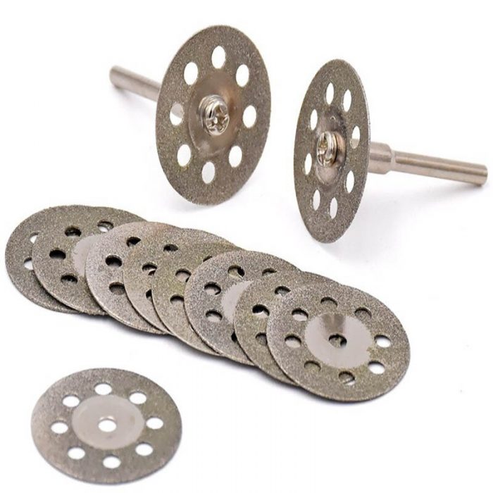 ZK30 10pcs Circular Saw Blades Cutting Wheel Discs+2pcs Mandrels Set Rotary Tool Carbon Steel Drill Accessories Hard Cutting