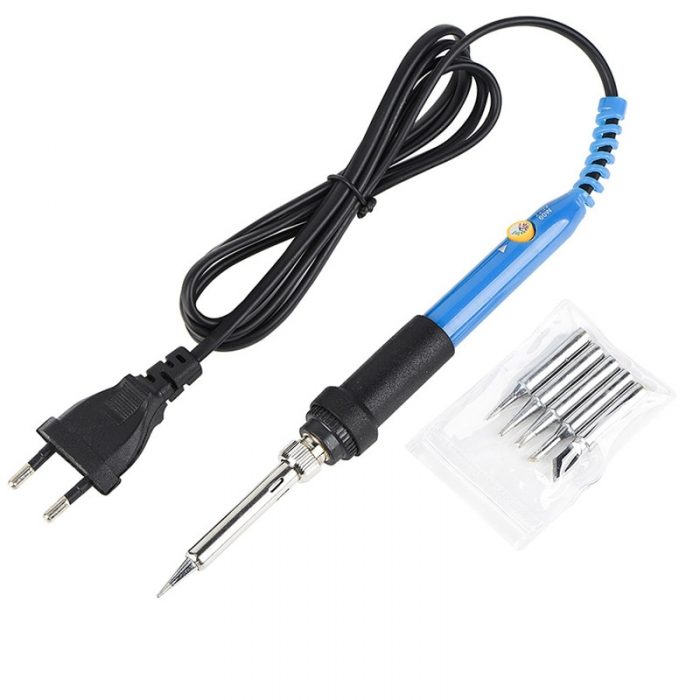 60W Adjustable Temperature Electric Soldering Iron 220V EU Plug Welding Solder Rework Station Heat Pencil 5pcs Tips Repair Tool