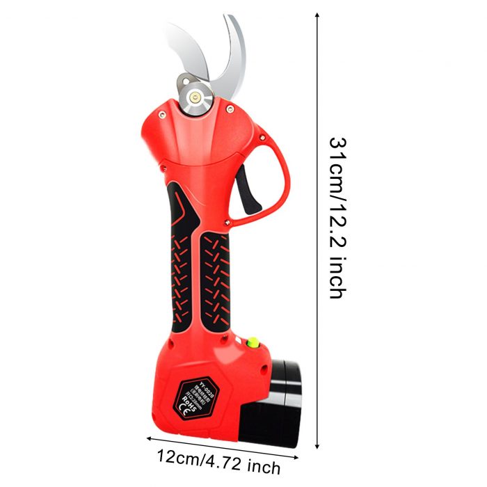 300 W 16.8V Cordless Pruner Hand-held Electric Pruner Shear with 2 Battery Efficient Fruit Tree Bonsai Pruning Branches Cutter