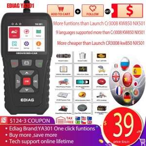 Car repair tool EDIAG OBD2 Scanner YA301 Car Code Reader for Check Engine Light PK Launch CR3008 KW850 NX501