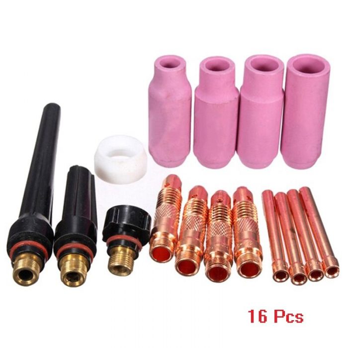 16/26/49/21 Pcs/Set Tig Welding Torch Nozzle Cup Tungsten Gas Lens WL20 Kit For TIG WP-17/18/26 Durable Welding Accessories