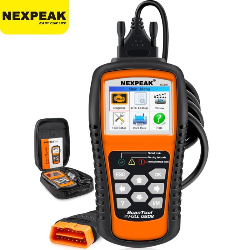 NEXPEAK NX501 OBD2 Automotive Scanner OBDII Code Reader Diagnostic Tool Check Engine Multi-languages Car Tools Full OBD2 Scanner