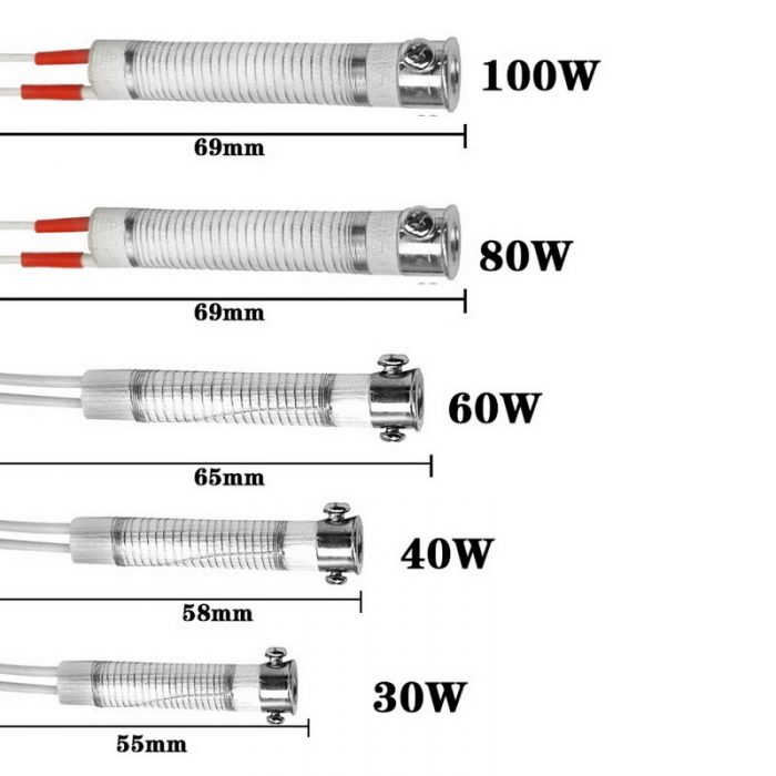 1 Pcs 220V 30W/40W/60W/80W/100W Soldering Iron Core Heating Element Replacement Welding Metalworking Tool Accessory