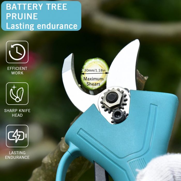 21V Wireless Electric Rechargeable Scissors Pruning Shears Tree Garden Tool Branches Pruning Tools With 2 Li-ion Battery 110-240