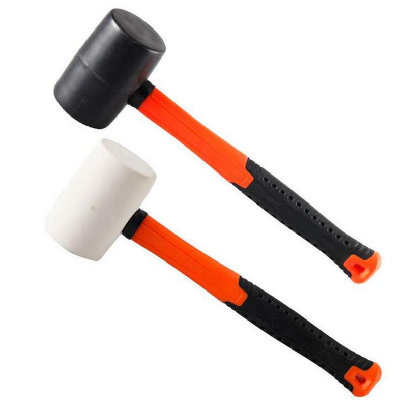 80 OZ Rubber Hammer Wear-resistant Tile Hammer with Round Head and Non-slip Handle Home Fitment Tools