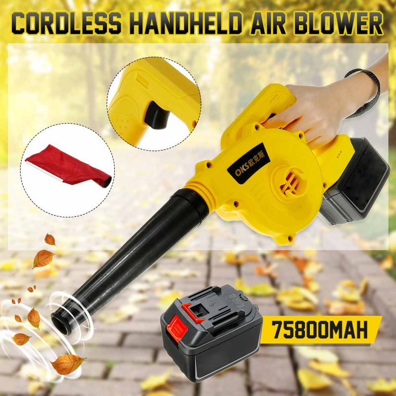 Cordless Electric Air Blower Computer Cleaner Dust Blowing Dust Leaf Cleaner Collector Sweeper With Lithium Battery Power Tools