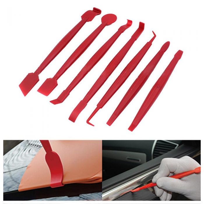 7Pcs Auto Car Vinyl Wrap Tool Set Vinyl Wrap Tool Set Edge-closing Tool Automobile Film Sticking Color Change Film Squeegee CSV