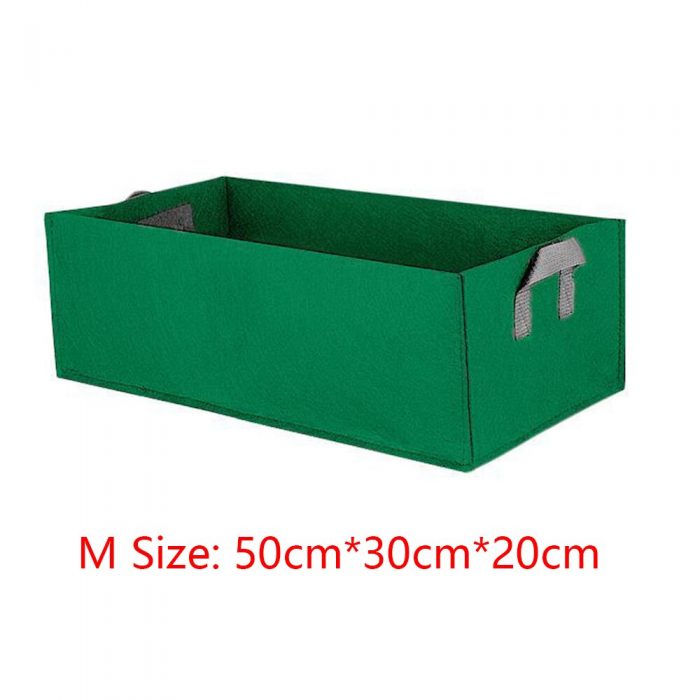 Square Vegetable Planter Bag Fabric Garden Floral Planting Bag With Handles Non-Woven Raised Garden Bed Indoor Garden Tools Q30