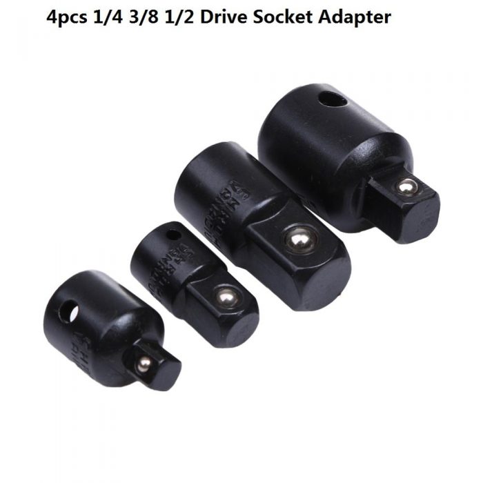 4pcs 1/4 3/8 1/2 Drive Socket Adapter Converter Reducer Air Impact Craftsman Socket Wrench Adapter Hand Tools Set BI115+