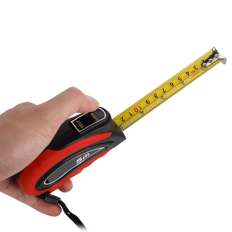 5M Retractable Self-Lock Tape Measure Steel Measurement Inch Metric Flexible Ruler Construction Craft Contractor Carpenter Tool