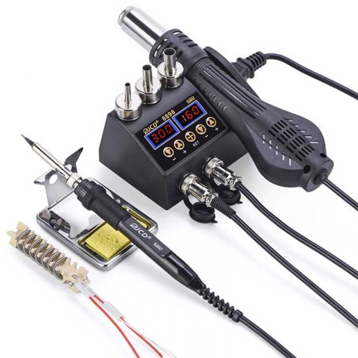 ZK30 2 in 1 Soldering station LCD Digital display welding rework station for cell-phone BGA SMD PCB IC Repair solder tools 8898