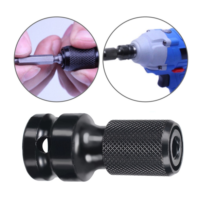 1/2 inch Square To 1/4 inch Hex Ratchet Socket Wrench Socket Adapter Spanner Set Drive Converter Impact Tool Lengte 50mm