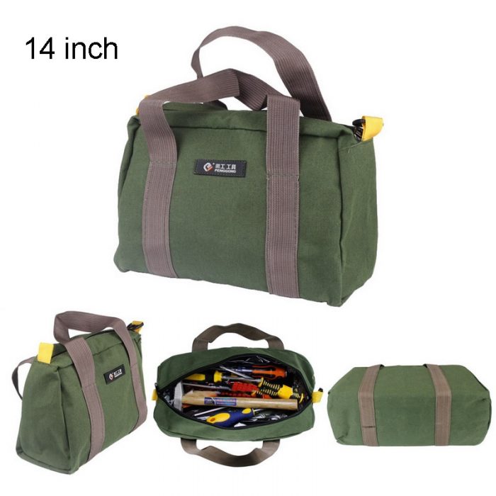 Multi-function Canvas Waterproof Hand Tool Storage Bag Portable Toolkit Screwdrivers Pliers Metal Hardware Parts Organizer Pouch