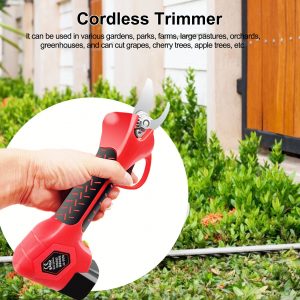 300 W 16.8V Cordless Pruner Hand-held Electric Pruner Shear with 2 Battery Efficient Fruit Tree Bonsai Pruning Branches Cutter
