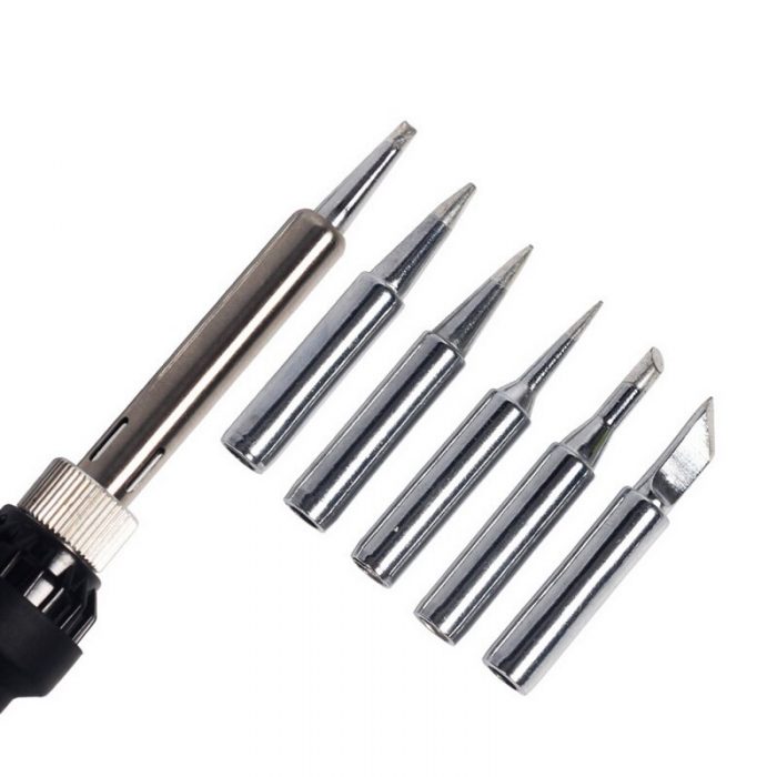 60W Adjustable Temperature Electric Soldering Iron 220V EU Plug Welding Solder Rework Station Heat Pencil 5pcs Tips Repair Tool