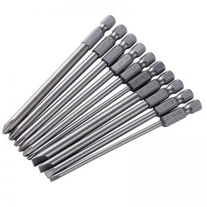 Professional 10pcs/set 100mm Alloy Steel S2 Slotted Phillips Screwdriver Bits Straight Cross Head Batches Hand Tools