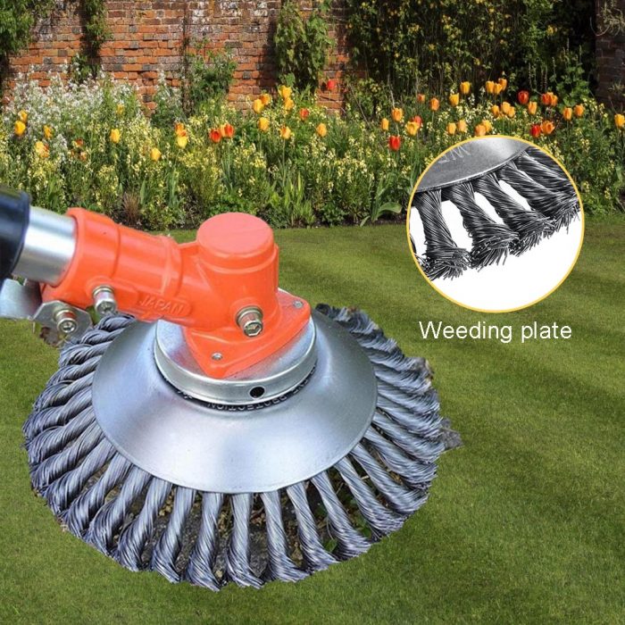 6/8inch Steel Wire Wheel Garden Weed Brush Lawn Mower Grass Eater Trimmer Brush Cutter Tool Garden Grass Trimmer Head Weed Brush