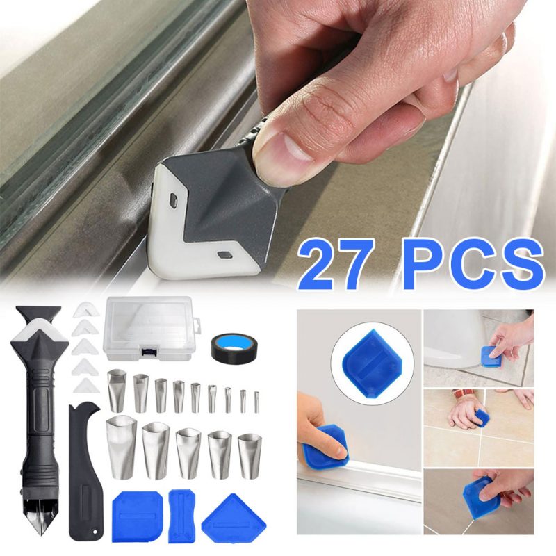 27pcs Silicone Glass Sealant Remover Tool Kit Set Scraper Caulking Mould Removal Useful Tool For Home Spatula Glue Shovel