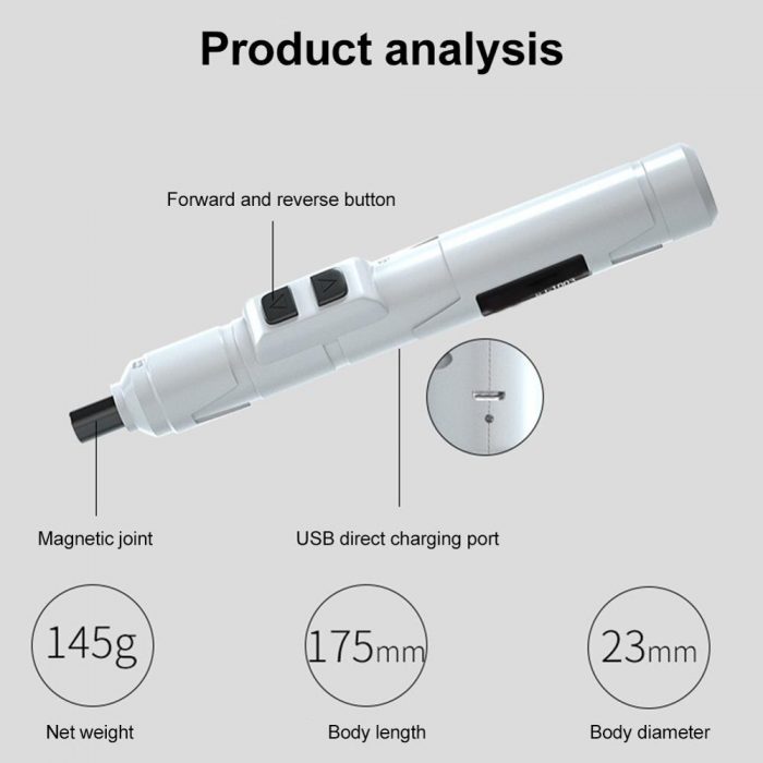 USB 14PCS Mini Electrical Screwdriver Set Smart Wireless Portable Cordless Drill with Bits Kits Shaft Screwdrivers Power Tool