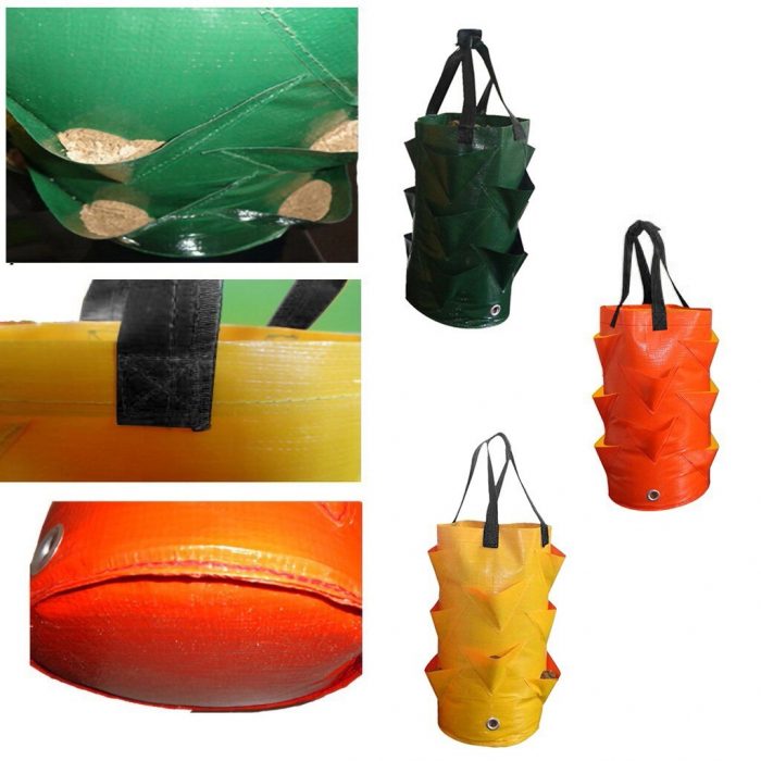 Strawberry Planting Bag Creative Multi-mouth Container Bag Grow Planter Pouch Root Plant Growing Pot Bag Side Home Garden Tool