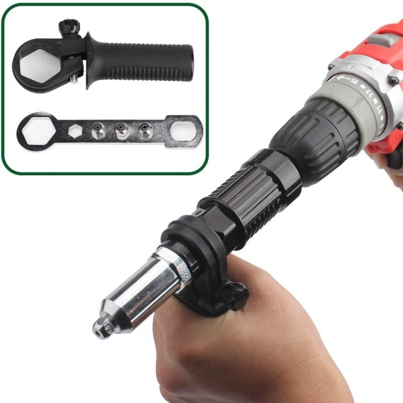 ZK30 Electric Rivet Gun Tool Alloy Steel Drill Adapter Tools Riveting Tool Riveter Head and Hand/Power Tools for Nails/Riveter