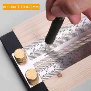 High-precision Scale Ruler T-type Hole Ruler Stainless Woodworking Scribing Mark Line Drawing Gauge Carpenter Measuring Tool