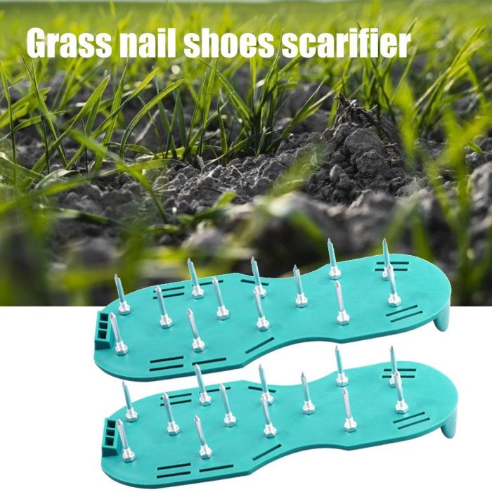 1 Pair Garden Lawn Aerator Shoes Gardening Walking Sandal Nail Shoes Garden Yard Grass Cultivator Scarification Nail Tool