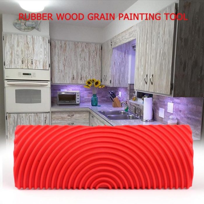 2pcs Rubber Paint Roller Cylinder Imitation Wood Grain Brush Wall Rodillo Pintura Home Wall Texture Art DIY Painting Tool Set