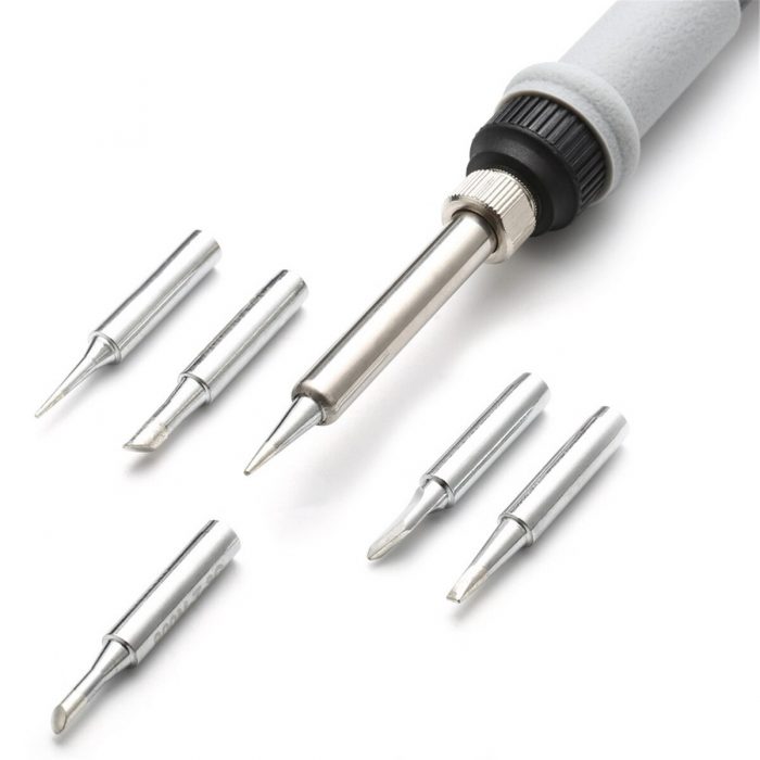 MUSTOOL New MT223 60W Adjustable Temperature Electric Soldering Iron Welding Rework Repair Tool with 5pcs Solder Tips