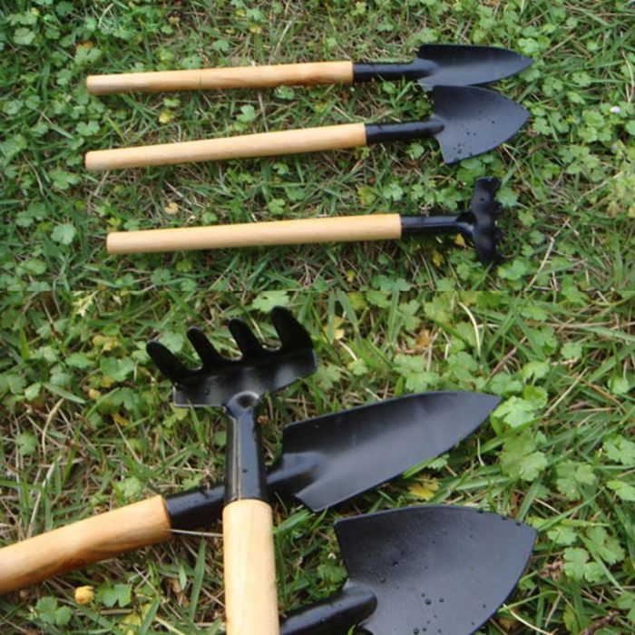 3pcs Mini Garden Plant Tool Set With Wooden Handle Gardening Tool Shovel Rake