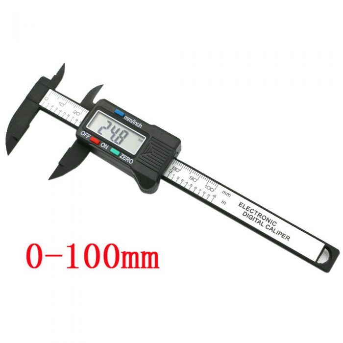 100mm/4inch LCD Digital Electronic Carbon Fiber Vernier Caliper Gauge Micrometer LCD Digital Electronic Carbon Fiber Vernier Cal