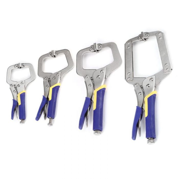 Multi-functional C-type Flat Locking Grip Vise Pliers Carbon Steel Welding Quick Fixing Locking C Clamp Pliers Round Wood Tenon