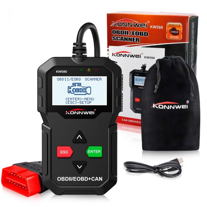 KONNWEI KW590 OBD2 EOBD CAN Code Reader Diagnostic Scanner Auto Scanner Car Diagnostic Tool Car Scanner for Auto Obd 2 Tools