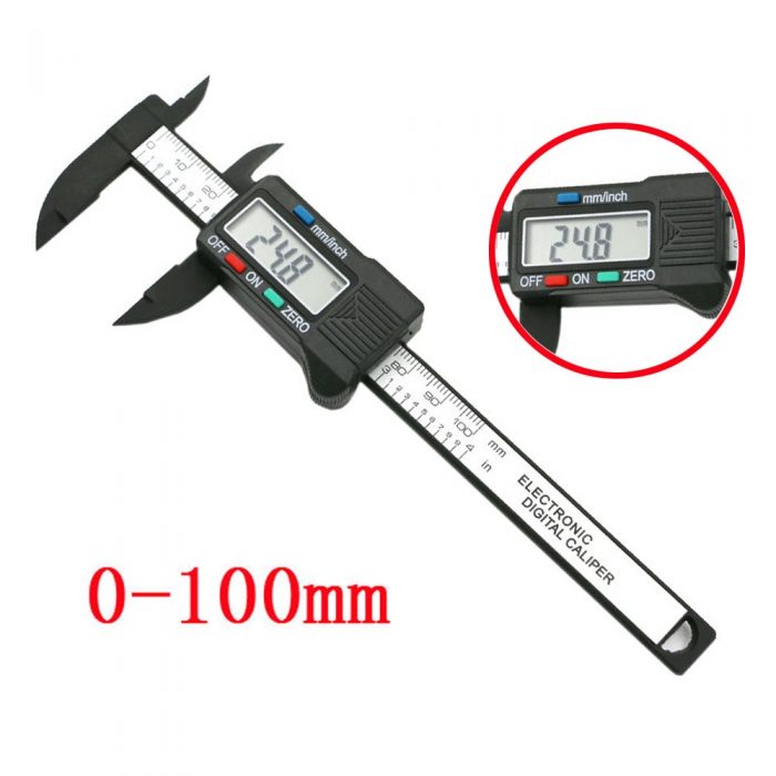 100mm/4inch LCD Digital Electronic Carbon Fiber Vernier Caliper Gauge Micrometer LCD Digital Electronic Carbon Fiber Vernier Cal