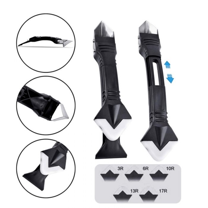 6pcs/Set Silicone Sealant Spreader Spatula Scraper Cement Caulk Removal Tool Practical Floor Cleaner Tile Cleaner