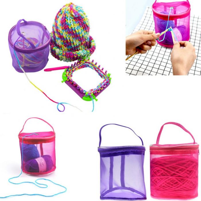Mesh Bag DIY Hand Weaving Tools Yarn Storage Knitting Bag Organizer Hollow Yarn Bag Crochet Thread Storage bag @A