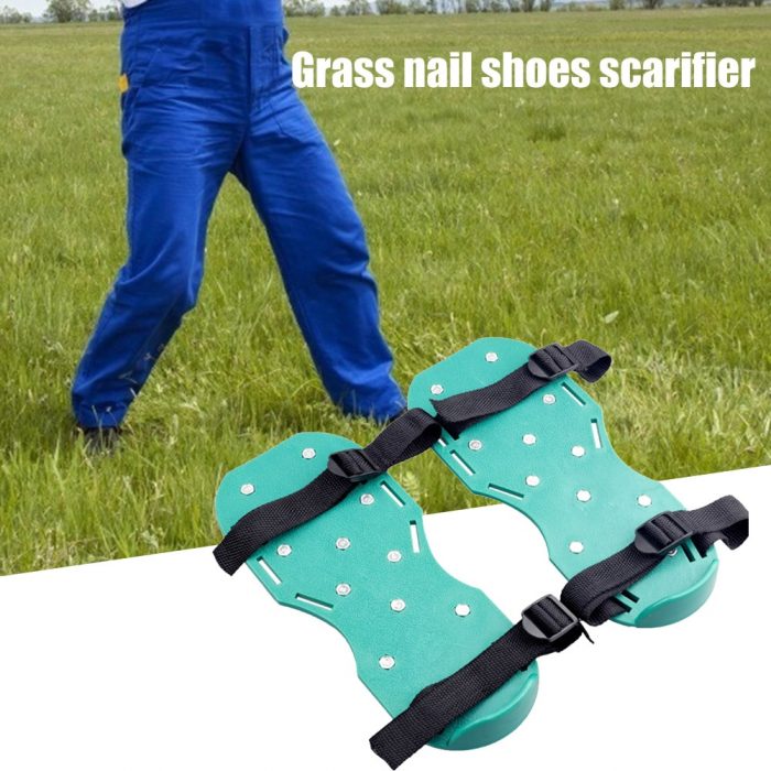 1 Pair Garden Lawn Aerator Shoes Gardening Walking Sandal Nail Shoes Garden Yard Grass Cultivator Scarification Nail Tool