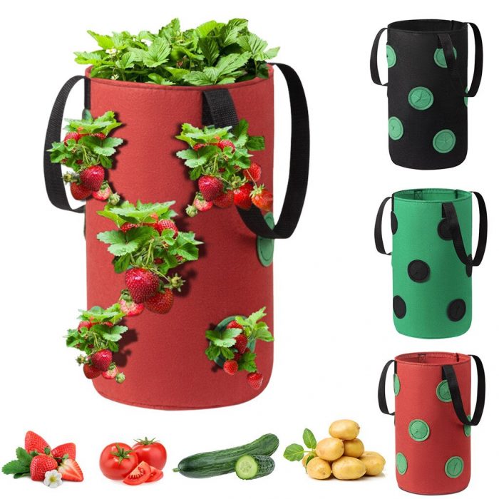 Strawberry Planting Bag Creative Multi-mouth Container Bag Grow Planter Pouch Root Plant Growing Pot Bag Side Home Garden Tool