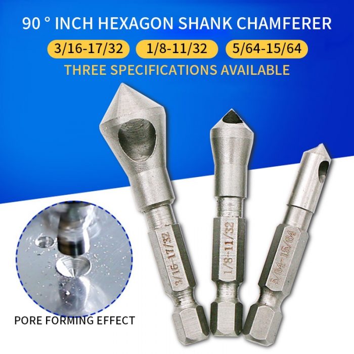 3pcs/lot 90 Degrees Countersink Bit Set Deburring Drill Bits Tapper Hole Hand Tools Wood Wooden Metal Plastic Chamfer Set