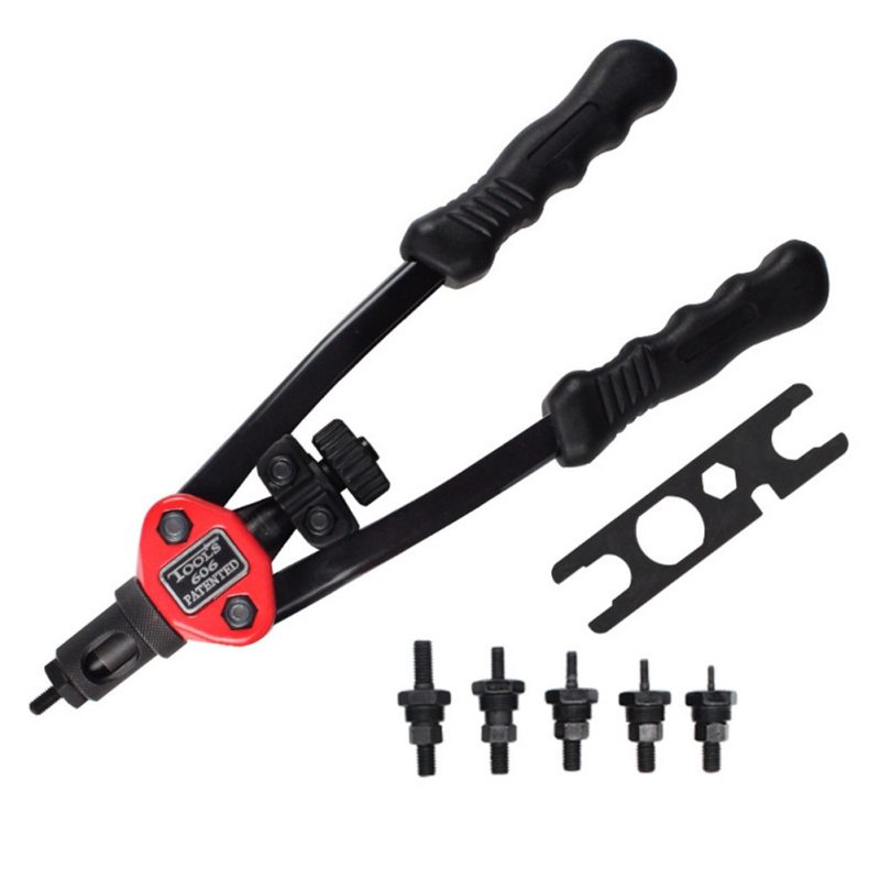 Hand Threaded Rivet Nuts Guns with Nuts 606 Double Insert Manual Riveter Riveting Rivnut Tool for M3/M4/M5/M6/M8 Nuts