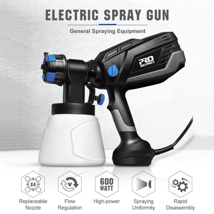 PROSTORMER 600W Electric Spray Gun,1000ml Paint Sprayer Easy Spraying