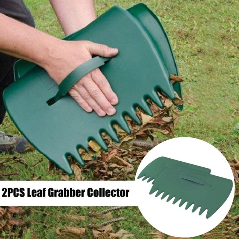 2Pcs Leaf Hand Rake Handheld Spoon Rubbish Collector Grabs Leaves Garden Cleaning Shovel Lawn Debris Pick Up Tool